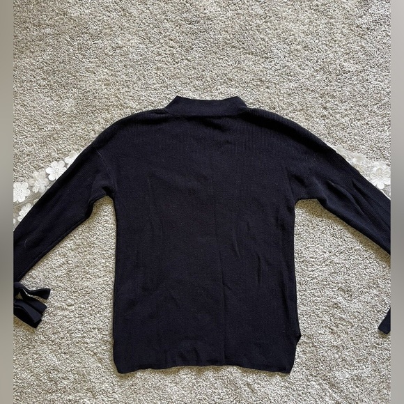 French Connection Navy Caballo Lace Knit Floral Long Sleeve Womens Sweater XS - Picture 5 of 7